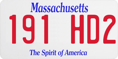 MA license plate 191HD2