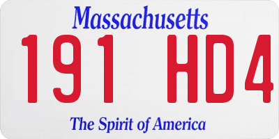 MA license plate 191HD4