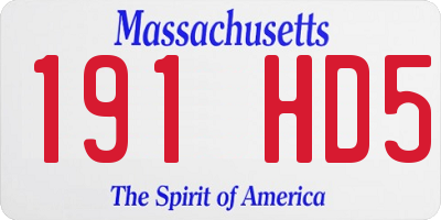 MA license plate 191HD5