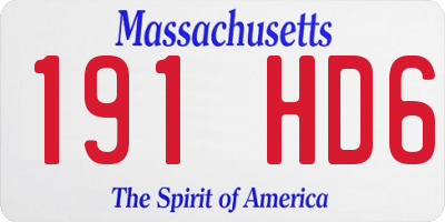 MA license plate 191HD6
