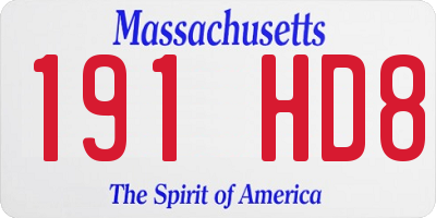 MA license plate 191HD8
