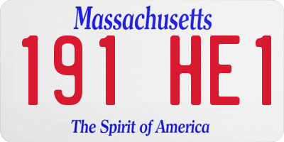 MA license plate 191HE1