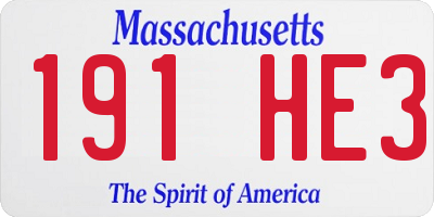 MA license plate 191HE3