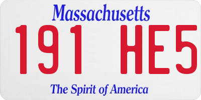 MA license plate 191HE5