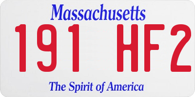 MA license plate 191HF2