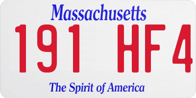 MA license plate 191HF4