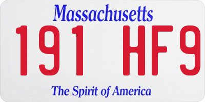 MA license plate 191HF9