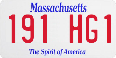 MA license plate 191HG1
