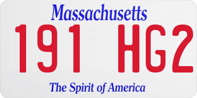 MA license plate 191HG2