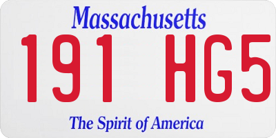 MA license plate 191HG5