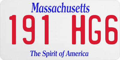 MA license plate 191HG6