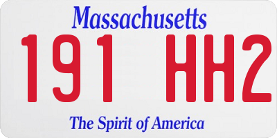 MA license plate 191HH2