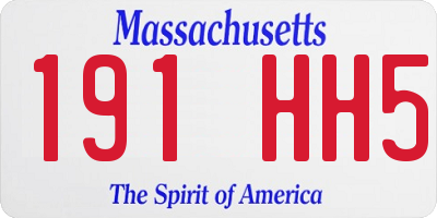 MA license plate 191HH5
