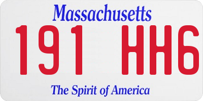 MA license plate 191HH6