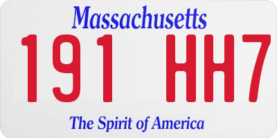 MA license plate 191HH7