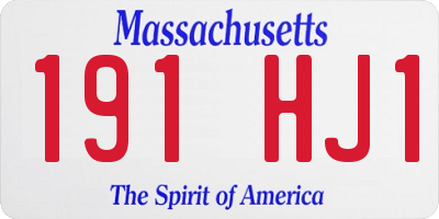 MA license plate 191HJ1