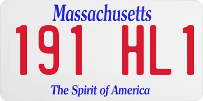 MA license plate 191HL1