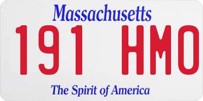 MA license plate 191HM0