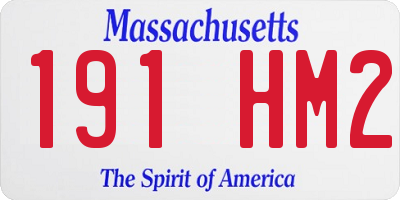 MA license plate 191HM2