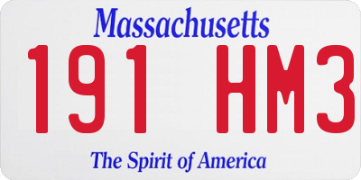 MA license plate 191HM3