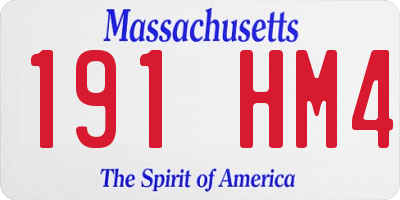 MA license plate 191HM4