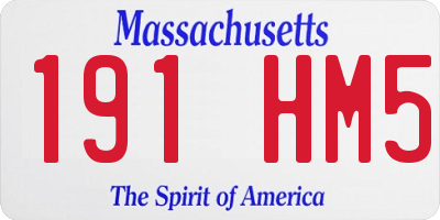 MA license plate 191HM5