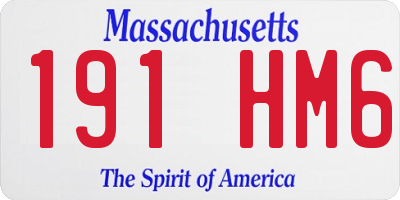 MA license plate 191HM6