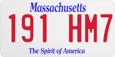 MA license plate 191HM7