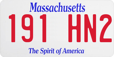 MA license plate 191HN2