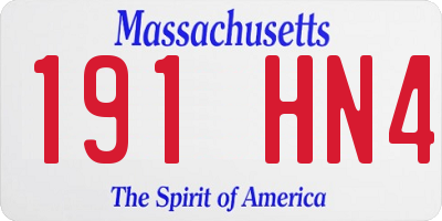 MA license plate 191HN4