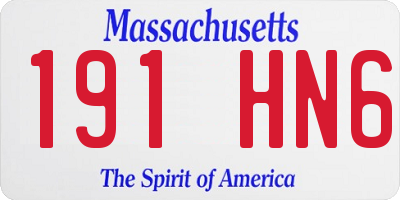 MA license plate 191HN6