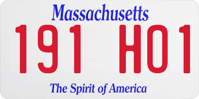 MA license plate 191HO1