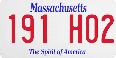 MA license plate 191HO2