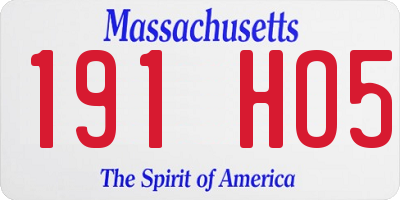 MA license plate 191HO5