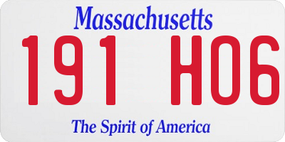 MA license plate 191HO6