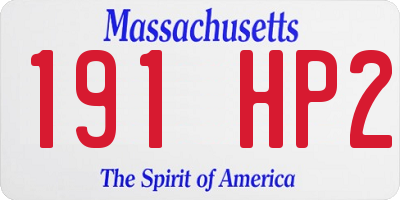 MA license plate 191HP2