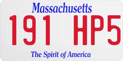 MA license plate 191HP5