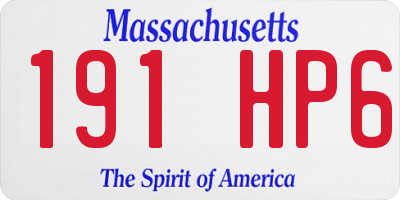 MA license plate 191HP6