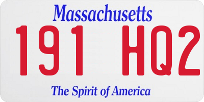 MA license plate 191HQ2