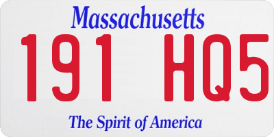 MA license plate 191HQ5