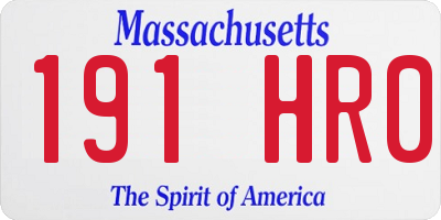 MA license plate 191HR0
