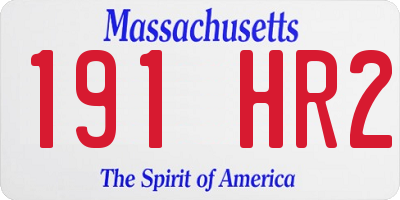 MA license plate 191HR2