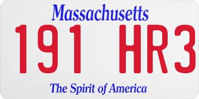 MA license plate 191HR3