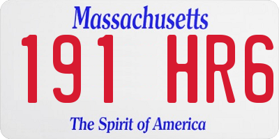 MA license plate 191HR6