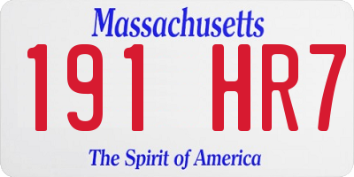 MA license plate 191HR7