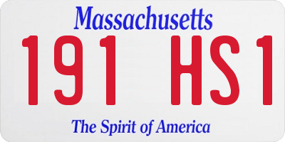 MA license plate 191HS1