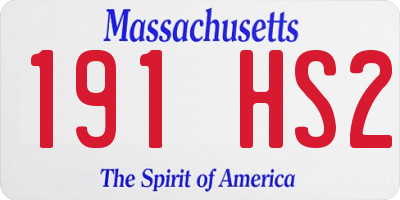 MA license plate 191HS2