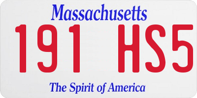 MA license plate 191HS5