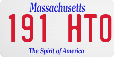MA license plate 191HT0