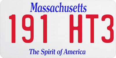 MA license plate 191HT3